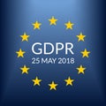 GDPR banner. General Data Protection Regulation symbol with EU flag. Vector illustration.